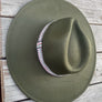 Wide brim panama hat in vegan felt with Jacquard t