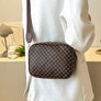 Small Brown Multi Handbag Checkered Vegan Leather Crossbody Bag with Coin Purse
