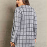 Printed Open Front Lapel Collar Cardigan with Pockets