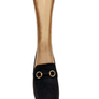 Women's Black Ballet Flat Shoes - Closed Pointed Toe Comfort Loafers, Slip-On Faux Suede Flats with Gold Accents, Water-Resistant & Slip-Resistant Sole