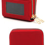 Saffiano Accordion Card Holder Double Zip Wallet