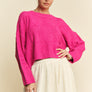 Davi & Dani Diamond Cable Pattern Drop Shoulder Sweater