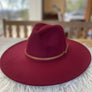 Structured wide brim panama hat in vegan felt With