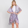 DIONA J PAISLEY FLOWER PRINT KIMONO CARDIGAN ONE SIZE COLOR PURPLE