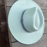 Wide brim panama hat in vegan felt with Jacquard t