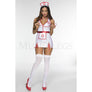 Surgical Assistant White & Red Women's Wet Look Halloween Cosplay Costume Sz M/L