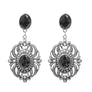 Black Antique Drop Silver Earrings