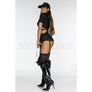 Swat Commander 7 Pc Zip Up Collar Crop Cosplay Halloween Black Costume Size XS