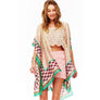 DIONA J MULTI PRINTED SILK KIMONO ONE SIZE COLOR BLACK/MULTI