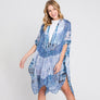 DIONA J TIE DYE PRINT KIMONO CARDIGAN ONE SIZE COLOR BLUE