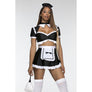 Sexy French Maid costume set Black white Size XL