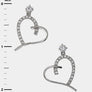 Dangling Heart CZ Earrings