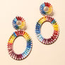 Colorful Raffia Hoop Statement Earrings