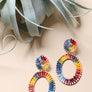 Colorful Raffia Hoop Statement Earrings