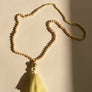 Beaded Tassel Necklace With Wooden Accents