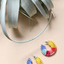 Beaded Rainbow Hoop Earrings