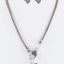 Crystal Swirl Heart Pendant Necklace Set