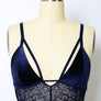 Velvet longline Lace Bralette