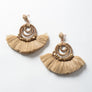 Fan Beaded Tassel Drop Earrings - Bold Statement