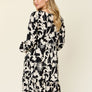 Double Take Full Size Printed Ruffle Hem Dress with Pocket