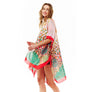 DIONA J MULTI PRINTED SILK KIMONO ONE SIZE COLOR RED