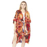 DIONA J ABSTRACT PRINT KIMONO ONE SIZE COLOR ORANGE