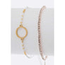 DIONA J SEED BEADS STRING RHINESTONE BRACELET SET COLOR GOLD/WHITE