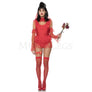 Beetle Wedding Bride 5 Pc Sleeveless Red Bodysuit Ruffled Costume Set Size XS