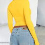 Solid Color Round Neck Long Sleeve T-Shirt