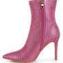 Anun Rhinestones Embellished High Ankle Boots