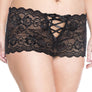 Plus size open back cheeky lace boyshort