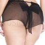 Plus size mesh back bow crotchless panty