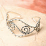 Spiral Silver Arm Cuff With Intricate Design