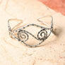 Spiral Silver Arm Cuff With Intricate Design