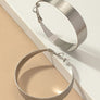 Satin surface wide hoop earrings
