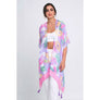 DIONA J PALM LEAF PRINT KIMONO ONE SIZE COLOR LAVENDER