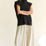 Davi & Dani Side Split Turtleneck Sleeveless Knit Top