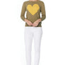 S/S Love Heart Crew-neck 12GG Pullover Sweater