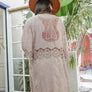 Crochet Open Patch Longline Kimono