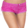 Micro mesh lace ruffle trim tanga shorts