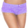 Micro mesh lace ruffle trim tanga shorts