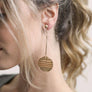 Textured Gold Disc Dangle Drop Earrings