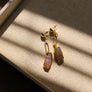 Gold-plated Gemstone Pin Drop Earrings