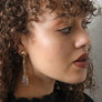 Gold-plated Gemstone Pin Drop Earrings