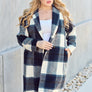 Double Take Full Size Plaid Button Up Lapel Collar Coat