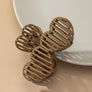 Triple heart shape hair claw clip with lines