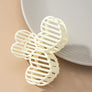 Triple heart shape hair claw clip with lines