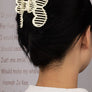 Triple heart shape hair claw clip with lines