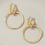 Statement hammered hoop drop earrings