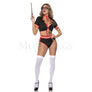Wizard Classmate 5 Pc Short Sleeve Contrast Trim Tie Front Crop Costume Size XL